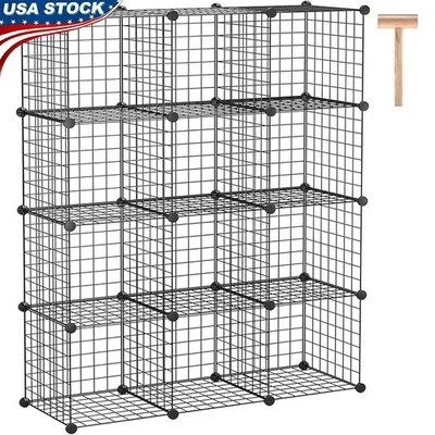 Multifunctional Wire Cube Storage Organizer Home Modular Shelving Units New - Image 1 of 4