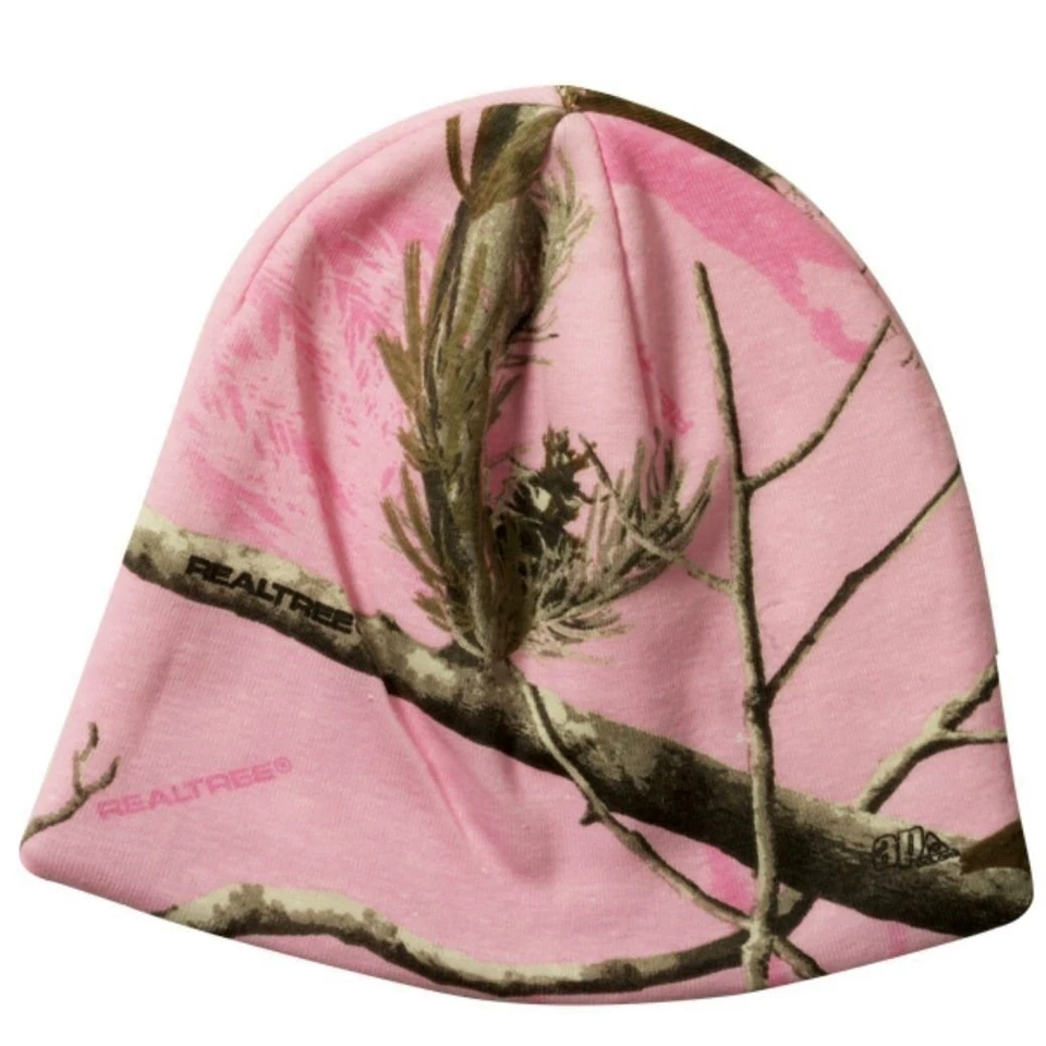 Realtree mens Licensed Camo Knit Hunting Beanie Pink Camo