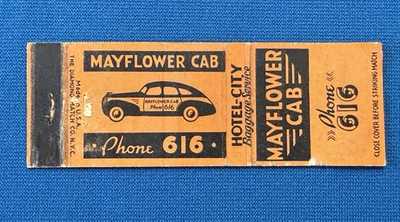 Mayflower Cab Taxi Advertising VTG Matchbook Cover Lt#2048 - Image 1 of 2