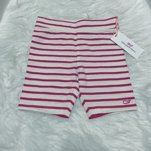 NWT Vineyard Vines Girls' Everyday Bike Short Cranberry Stripe Size XS 5-6 - Picture 1 of 12
