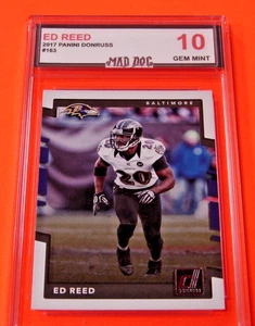ED REED***2017 Panini DONRUSS #163***GEM 10--RAVENS--MAD Dog GRADED - Picture 1 of 1