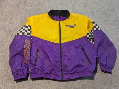 Vintage Skidoo Jacket Mens XXL Purple Bombardier Bomber Racing MXZ 670 Flag - Image 1 of 4