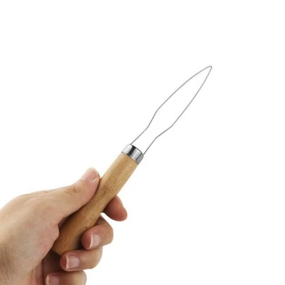 Buttons Assist Device Stainless Steel Button Hook with Handle for Cardigans - Image 1 of 4