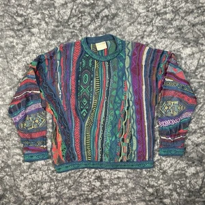 Coogi Australia 3D Knit Sweater Mens Size Medium Multicolor Mercerised Cotton - Picture 1 of 15
