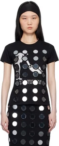 NEW Conner Ives Black Reconstituted Mirror Disc Embroidered T-Shirt  M NWT $644 - Picture 1 of 17