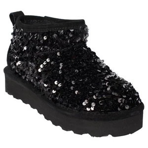 Botín Bearpaw Mujer SYDNEY Lentejuelas Adornado NEGRO Talla 9 NUEVO EN CAJA - Imagen 1 de 3