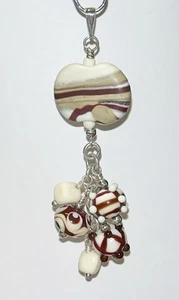 Lampwork Knochen & Sterlingsilber Anhänger - Desert Sun OOAK - Bild 1 von 4