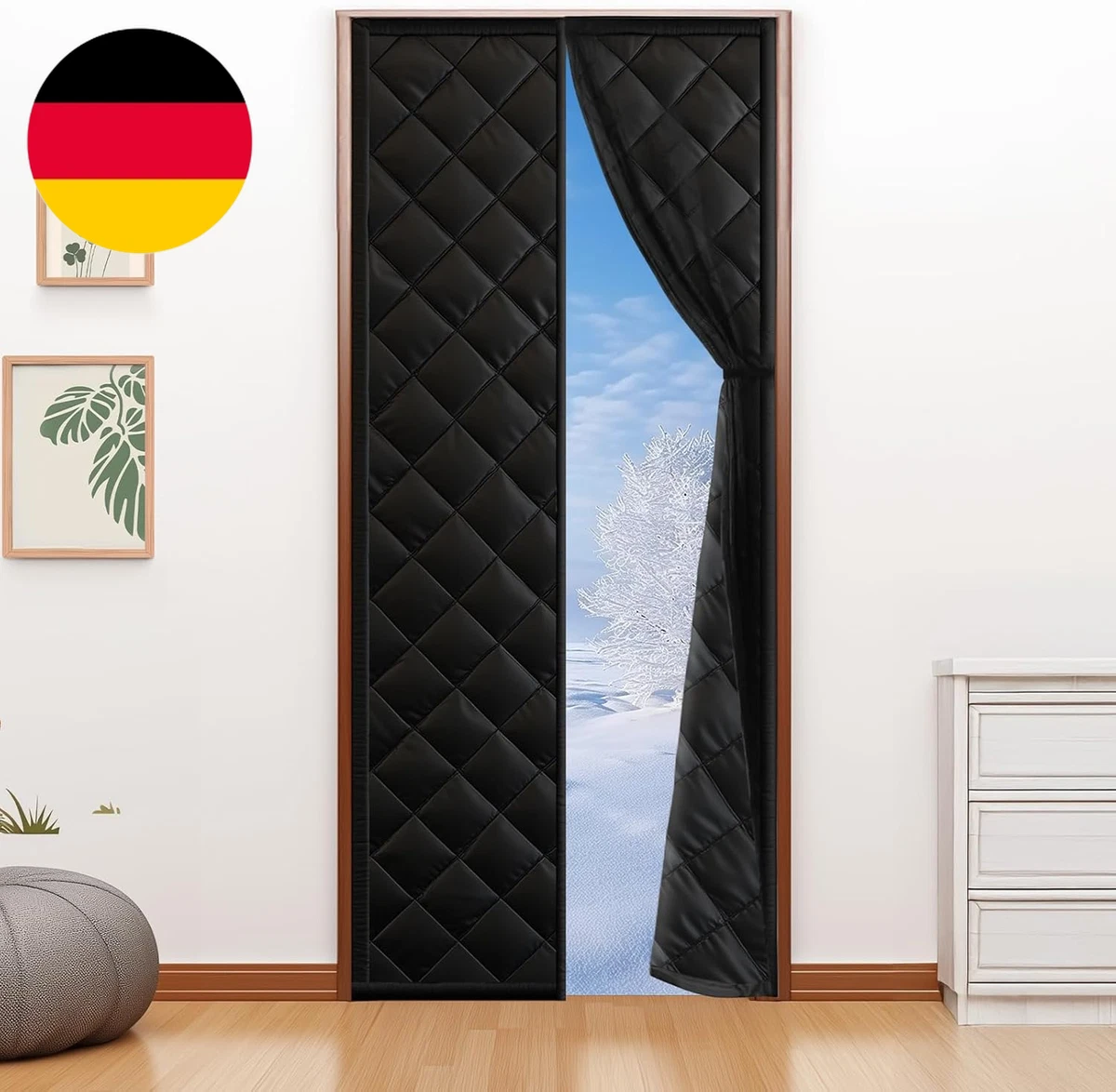 Magnetischer Türvorhang Mit Wärmeisolierung – Für Türen Bis 101,6 X 213,4 Cm, Oxford-Stoff