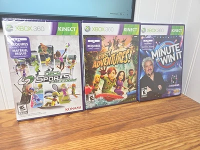 Deca Sports Freedom, Kinect Adventures Minute To Win It Xbox 360 New Lot of 3!!  - Image 1 of 2