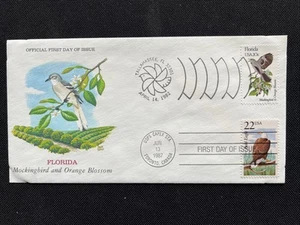 Wildlife Florida FDC Dual Postmark Mockingbird (1982) Bald Eagle (1987) - Picture 1 of 2