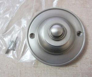 NEW 2-7/8" Round Solid Cast Brass Doorbell Button, Satin/Brushed Nickel Finish - Picture 1 of 3