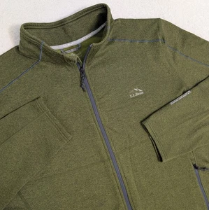 LL Bean Men’s XL Slightly Fitted Full Zip Green Fleece Full Zip Jacket Stretch - Picture 1 of 7