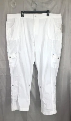 Calça Laura Ashley 24W branca conversível/calça cropped nova - Imagem 1 de 4