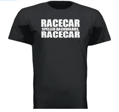 CAMISETA RACECAR DELETREADA HACIA ATRÁS CARFUNNY CAMISETA CAMISETA S a 2XL Regalo Foto 1 de 2