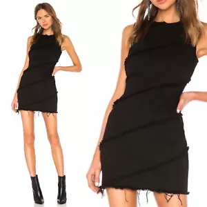 Alexander Wang Diagonal Seamed Dress 6 Black Mini Sheath $400 NWT - Picture 1 of 15