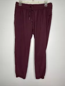Lululemon Pants Womens Sz 6 License to Train Jogger Maroon Drawstring Cropped - Picture 1 of 7