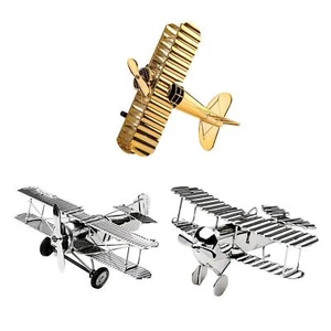 Vintage Airplane Model Decor Desk Top Handicraft Ornament Mini Iron Decorative - Picture 1 of 18