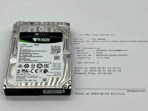 Unità SAS Seagate ST1200MM0129 1,2 TB 2,5"" 7200 RPM con rapporto cancellazione DoD 3-Pass - Foto 1 di 3