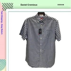 Cremieux Classic Men's, Button Down Short Sleeve Plaid Shirt, Blue, XL - Picture 1 of 2