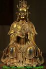 China Bronze Gilt Taoism Fengshui God Immortal Ma Zu Mazu Sea Goddess Statue