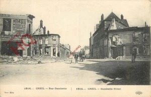 Picture Postcard, Creil, Rur Gambetta, 1914, War Ruins - Picture 1 of 2
