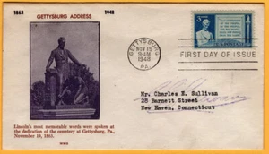 #978 3 Cent Gettysburg Address November 19 1948, M #9 W. M. Grandy, Addressed - Picture 1 of 1