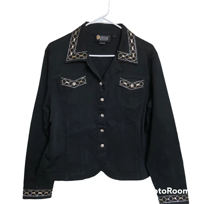 Chaqueta/Ablazer Vaquera Christine Alexander Vintage Cristales Swarovski Negro Foto 1 de 4