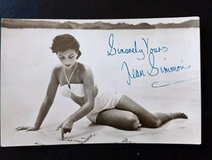 JEAN SIMMONS HOLLYWOOD ROYALTY signiert VINTAGE Foto Postkarte klare Tinte Signatur - Bild 1 von 6