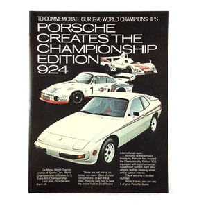 Porsche 924 Championship Edition Vintage 70er Printanzeige 1976 WM - Bild 1 von 1