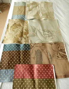 GP & J Baker Fabric Samples 5 SILK & 2 LINEN MIX 12" x 13" Arts & Crafts - Picture 1 of 6