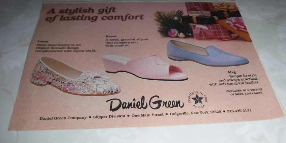 Zapatillas/zapatos Daniel Green 1986 anuncio impreso - Lotus, Karen y Meg Foto 1 de 1