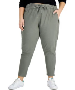 Celebrity Pink Trendy Plus Size Zip-Pocket Pull-On Pants Kale GREEN - Picture 1 of 7