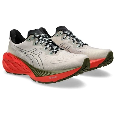 Zapatillas de trail running ASICS Nova Blast 4 para hombre, baño natural/pargo rojo Foto 1 de 4