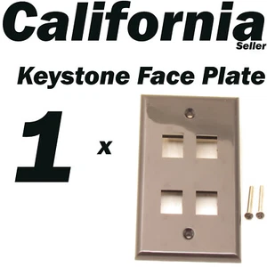 4 puertos Keystone Jack RJ45 CAT5 CAT5e CAT6 placa frontal placa de pared negra - Imagen 1 de 8