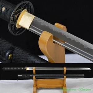 Sharp Straight Sword Zatoichi Japanese Katana T10 Steel Blade Clay Tempered#2204 - Picture 1 of 24
