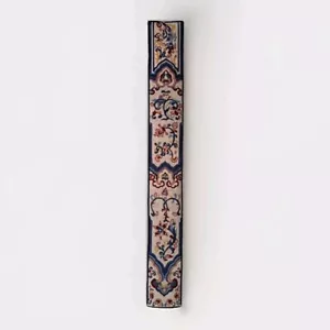 VTG Wool Needlepoint Oriental Wall Hanging Decor Velvet Back Bell Pull 6.75"×56” - Picture 1 of 17