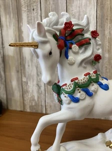 Princeton Gallery Yuletide Enchantment UNICORN LE Porcelain NO COA/BOX 1997 - Picture 1 of 6