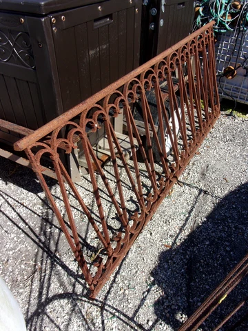 beautiful antique wrought iron fence railing section solid iron extremely heavy Cover