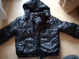Girls Shein Black Shiny Puffa Style Jacket Age 11-12 Years Guc - Picture 1 of 7