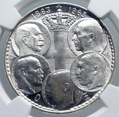 Moneda de 30 dr de plata 1963 Grecia Pablo Jorge I II ALEXANDER CONSTANTINE NGC i89235 Foto 1 de 4