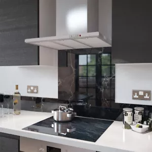 Premier Range "11 - Black Marble With White Veins" Glass Splashback - Picture 1 of 4