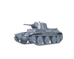 WWII SOVIET USSR - BT-7 LIGHT TANK - 1/48 1/56 1/72 1/87 1/100 3D PRINTED - Imagen 1 de 5
