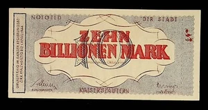 1923 Germany KAISERSLAUTERN 10.000.000.000.000 RARE NO SERIAL NUMBER - Picture 1 of 2