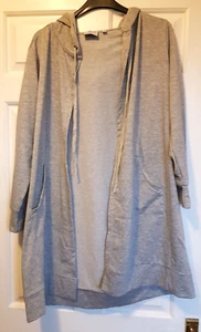 CYRUS New York Grey Long open Hooded cardigan Long Sleeves Size 0X NWOT - Picture 1 of 5
