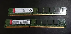 DDR3 1333 8GB KIT (4GBX2) KINGSTON KVR13N9S8/4 SLIM PC3-10600U SINGLE SIDE RAM - Foto 1 di 1