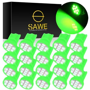 20 x SAWE Green T10 194 168 2825 LED Instrument Gauge Cluster Dash Light Bulbs - Bild 1 von 5