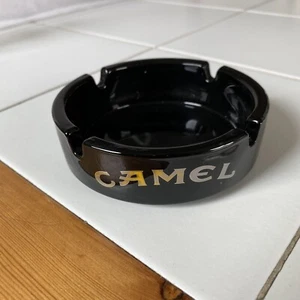 Vintage Camel Cigarette Black Ceramic Ashtray 5 3/4" Diameter — New / Unused - Picture 1 of 6