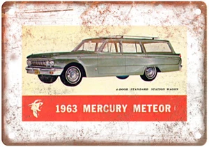 Vintage 1963 Mercury Meteor Auto Ad Reproduction Metal Sign A11814 - Picture 1 of 2