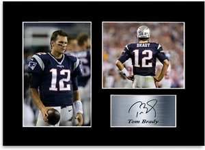 Tom Brady American Football bedruckt signiert Fotodisplay Halterung Geschenkposter A4 - Bild 1 von 1