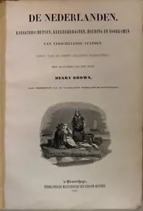 1841, Engravings, DUTCH 'De Nederlanden.' Brown- 1st Ed- Marbled, Leather - Imagen 1 de 5